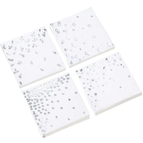 Miniatura 9 de 100 Servilletas Rosas - 4 Diseños Surtidos l Servilletas de Cóctel de 3 Capas Dobladas 5 x 5 Pulgadas l Servilletas de Bar Servilletas Desechables
