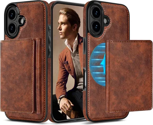 Miniatura 12 de LOHASIC Funda tipo cartera para iPhone 13 Pro Max, funda de cuero de primera calidad compatible con cargador seguro Mag, cartera magnética