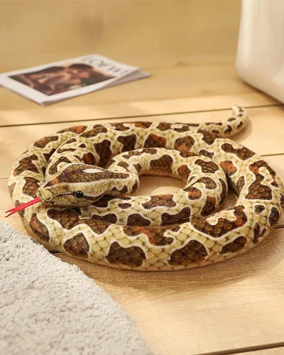 Miniatura 6 de BXT Peluche de serpiente de 7 pies de largo, animal de peluche de serpiente realista, juguete de peluche de serpiente gigante, juguete de broma