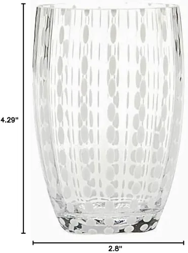 Miniatura 6 de Zafferano Perle - Vaso de cristal transparente hecho a mano, 32 h 4.291 in d 2.795 in, 6 piezas, transparente Claro