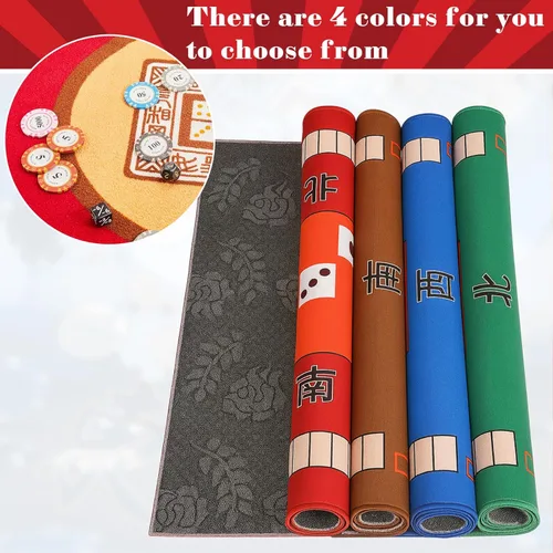 Miniatura 4 de Juego de 2 alfombrillas Mahjong para mesa Mahjong, antideslizantes, con reducción de ruido, para juegos de mesa de póquer, azulejos, dominó, fiesta