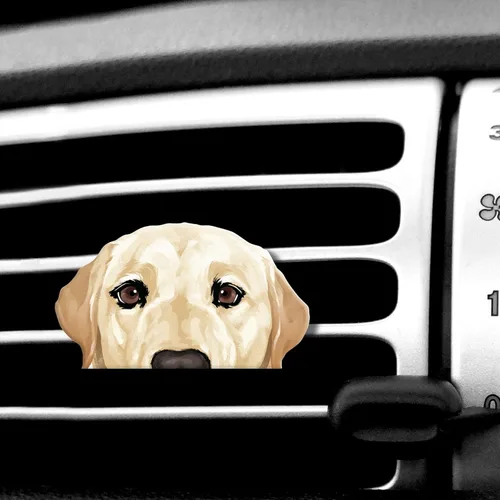 Miniatura 9 de WIRESTER Clip de ventilación con aroma fresco para automóvil, accesorios decorativos, decoración interior para autos Lindo perro perdiguero dorado
