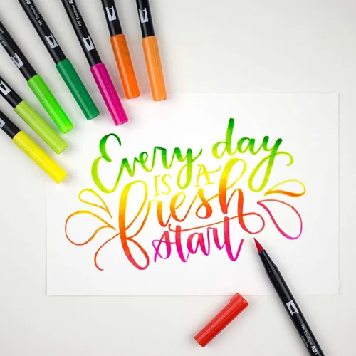 Miniatura 5 de Tombow ABT-6P-4 ABT - Bolígrafos de doble pincel, color caramelo (paquete de 6)