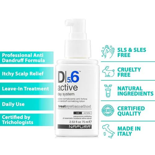 Miniatura 5 de NAPURA Tratamiento anticaspa D5.6 con aceite de árbol de té, ácido salicílico y zinc (2.53 onzas líquidas), acondicionador natural para el cuero