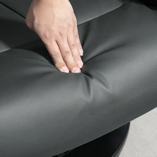 Miniatura 7 de HOMCOM Silla reclinable de masaje con otomana, reclinable giratorio de 360° y reposapiés, vibración de 10 puntos, silla reclinable de piel sintética