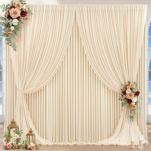 Miniatura 54 de Cortinas de fondo azul bebé de 8 x 10 pies para bodas, cortinas de fondo de poliéster sin arrugas, para baby shower, fiestas de cumpleaños