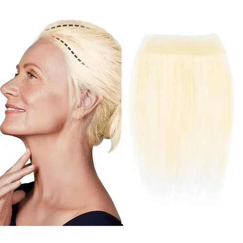 Miniatura 31 de Reemplazo de cabello humano con cicatrices, quemaduras accidentales sin vello para hombres y mujeres, pérdida de línea de cabello, cinta recta