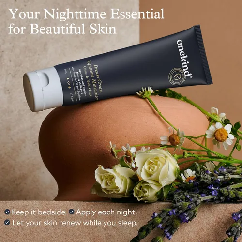 Miniatura 14 de Onekind Hidratante de noche para rostro, crema hidratante de ensueño para arrugas, crema de noche para mujeres antienvejecimiento con escualano