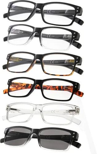 Gafas de lectura, paquete de 6 bisagras de resorte, incluye lectores Sunshine 6-pack Mix