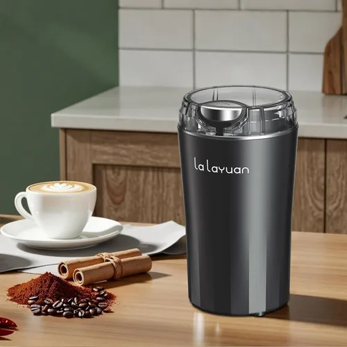 Miniatura 7 de Molinillo de café eléctrico, 200 W, cabezal de corte de acero inoxidable 304, portátil, molinillo de especias para el hogar, 28,000 RPM, puede hacer