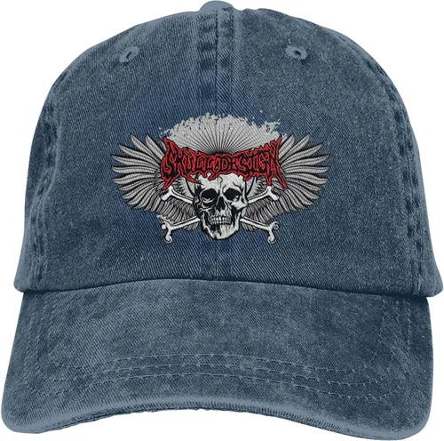 Miniatura 9 de Cowboy Hat Trendy Hats for Man and Women Djustable Four Season Outdoor Baseball Cap of Hell Skull with Angel Navy Blue