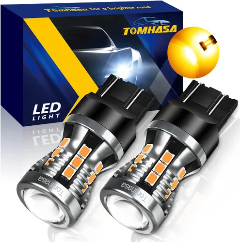 Miniatura 19 de Bombillas LED 3157 rojas para luces de freno, 24 conjuntos de chipsets SMD 300% más brillantes 3056 3156 3057 4157. Bombillas LED de repuesto