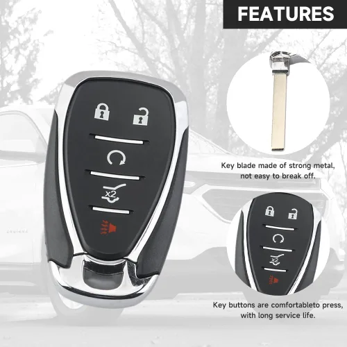 Miniatura 6 de Funda de repuesto para llavero con 5 botones y control remoto, compatible con Chevrolet Equinox 2018-2021 para Chevrolet Blazer 2019-2020 - Repuesto