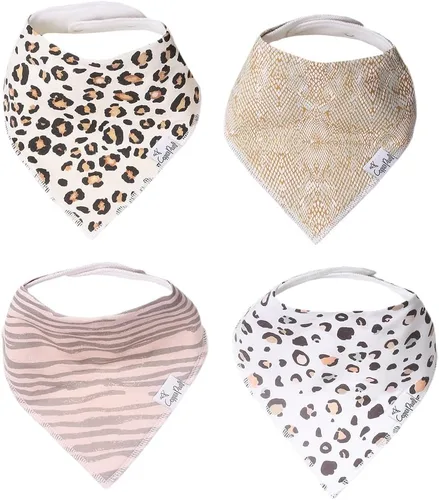 Miniatura 21 de Copper Pearl Baberos tipo bandana para bebé, paquete de 4 baberos de algodón suave para babear y dentición, absorbentes, ajuste ajustable, muchos