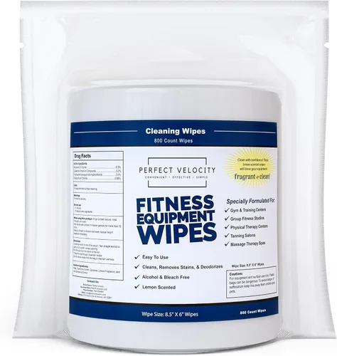 Miniatura 6 de Fitness - Toallitas para equipos de gimnasio - 4 rollos de 800 toallitas de limpieza prehumedecidas - Para dispensadores ascendentes y descendentes