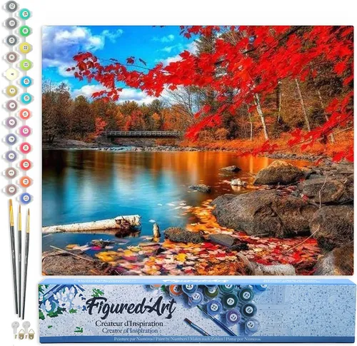 Miniatura 140 de Figured'Art - Juego de pintura por números, lienzo enrollado sin marco, para manualidades, para adultos, 16 x 20 pulgadas, jarrón de peonías