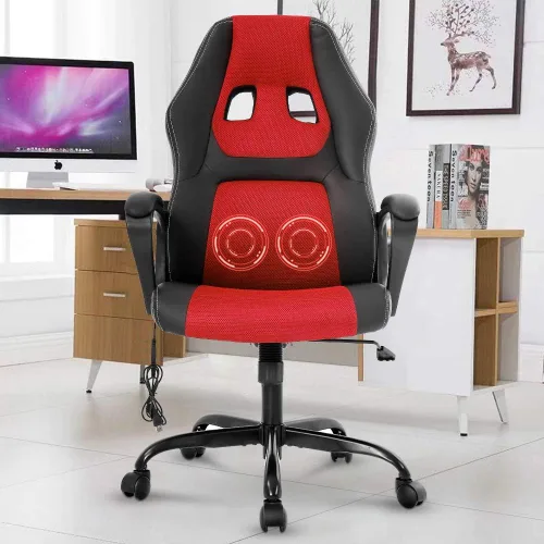 Miniatura 14 de Silla gamer para computadora PC, silla de oficina para adultos, adolescentes y niños, silla ergonómica de piel sintética con soporte lumbar