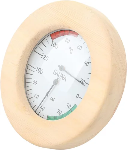 Miniatura 2 de Focket Sauna Thermometer, 2 in 1 Real Time Monitoring Sauna Hygrometer, Wood Construction Hygrothermograph with Wall Mounted Design for Room Hotel