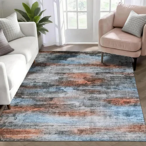Miniatura 20 de WILLSUN Alfombras lavables de área, alfombras grandes antideslizantes de 5 x 7 pulgadas estilo bohemio para sala de estar, dormitorio, alfombra