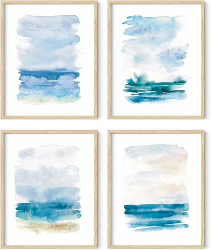 Miniatura 32 de HAUS AND HUES Arte abstracto para pared en blanco y negro, juego de 4 pósteres minimalistas en blanco y negro para paredes, pósteres estéticos Juego