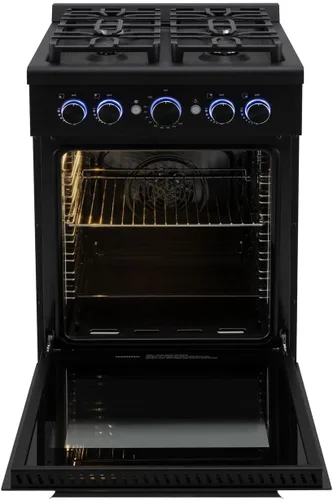 Miniatura 2 de RecPro Estufa RV Cocina de gas independiente de acero inoxidable o negro de 24 pulgadas 12000 BTU 4 quemadores 4 patas de nivelación