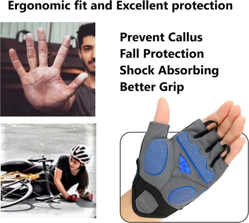 Miniatura 2 de LuxoBike Guantes de ciclismo para hombre almohadilla de gel de 0.197in Guantes de ciclismo especializados ultra transpirables Guantes de bicicleta
