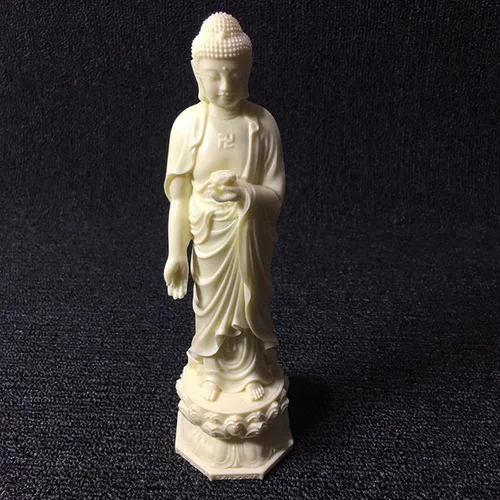 Miniatura 3 de Juego de 3 estatuas de Buda Amitabha Kuanyin-Amitabha-Ksitigarbha, blanco, talla única