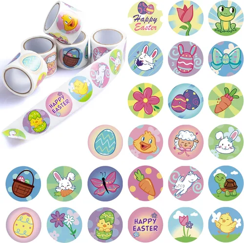 Miniatura 2 de JOYIN 686 piezas de kits de manualidades de Pascua con calcomanías surtidas, calcomanías de espuma, sellos y tatuajes temporales para recuerdos