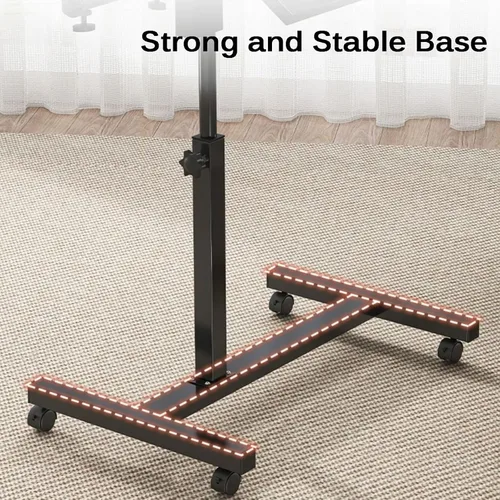 Miniatura 7 de Mesa auxiliar móvil, mesa auxiliar, mesa móvil para portátil con ruedas bloqueables, mesa auxiliar ajustable de altura, fácil montaje, estación