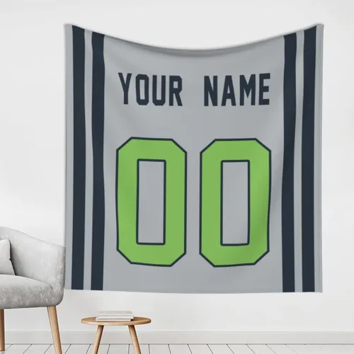 Miniatura 14 de Tapiz personalizado de fútbol americano personalizado con cualquier nombre, tapiz de 59 x 59 pulgadas, para colgar en la pared, gimnasio, deportes