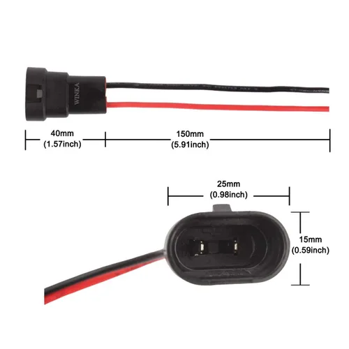 Miniatura 2 de Winka 9005/9006/H10 Adaptador macho Arnés de cableado Enchufes Conector precableado Enchufe Enchufe para Luz antiniebla de Coche