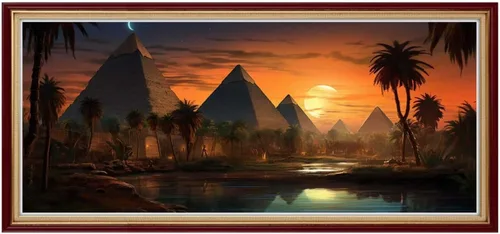 Miniatura 2 de Arte de diamantes de bosque de Egipto, kits de pintura de diamante DIY por números kit para adultos, accesorios de pintura de diamante completo, 5d
