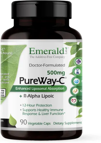 Emerald Labs PureWay C 500 mg + ácido lipoico R-alfa – Apoya la respuesta saludable del sistema inmunológico y el apoyo óptimo de la función