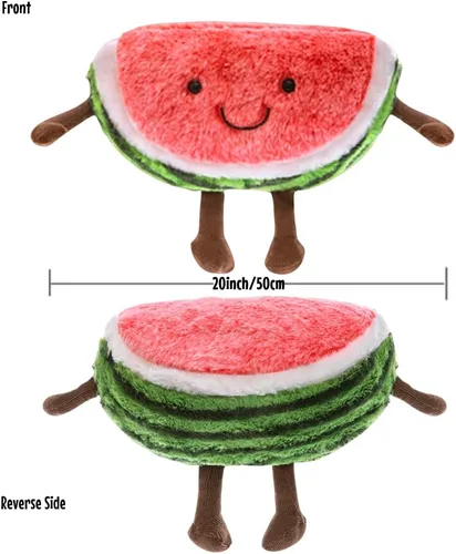 Miniatura 3 de XIYUAN Juguetes suaves de 19.6 pulgadas, serie de frutas, sandía, frutas, almohada de peluche, juguetes de cereza, lindos juguetes suaves, cojín