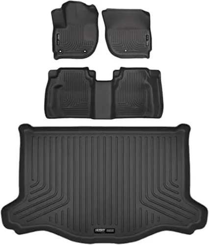 Miniatura 9 de Husky Liners Weatherbeater Alfombrillas Se adapta a Honda Fit 2009-2013 Delantero y 2da Fila, 3 piezas Negro - 98491