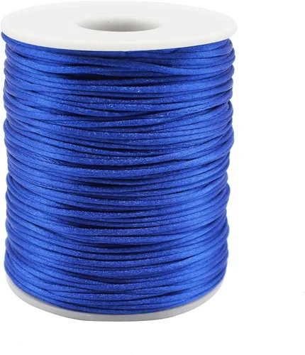 Miniatura 15 de Cordón de nailon blanco satinado de 0.039 in x 109 yardas de seda satinada para pulseras, collares, fabricación de joyas, nudos chinos, macramé