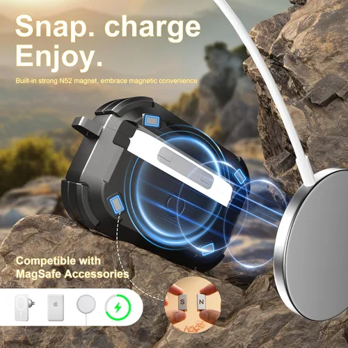 Miniatura 5 de RFUNGUANGO Funda para AirPods Pro 2, compatible con AirPods Pro de 2ª/1ª generación, compatible con MagSafe, bloqueo automático magnético con kit