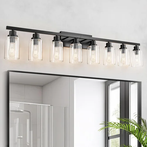 Miniatura 20 de 4 Luces Accesorios de Iluminación para Baño Níquel Cepillado Luz de Tocador Sobre Espejo Moderno Estilo Granja Apliques de Iluminación de Pared