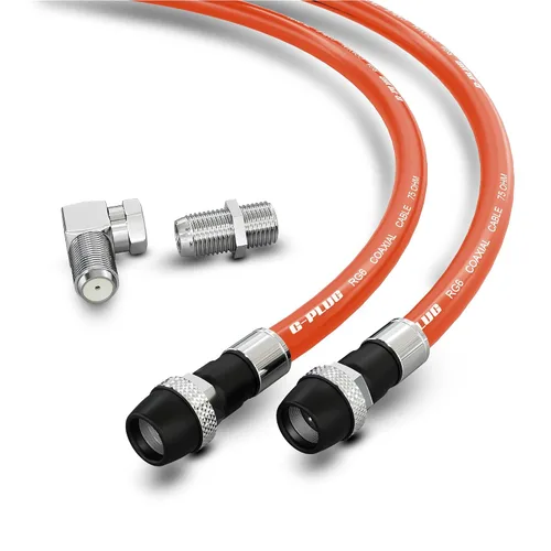 Miniatura 8 de G-PLUG Juego de conectores de cable coaxial RG6 de 30 pies, para antena de internet, banda ancha, TV digital, cable Sky satelital, junta tórica