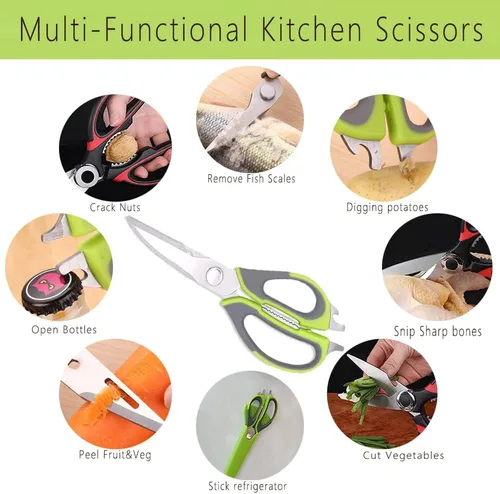 Miniatura 4 de Tijeras de cocina multifunción que se separan, aptas para lavavajillas, resistentes 6 en 1, fáciles de lavar con soporte magnético, para alimentos