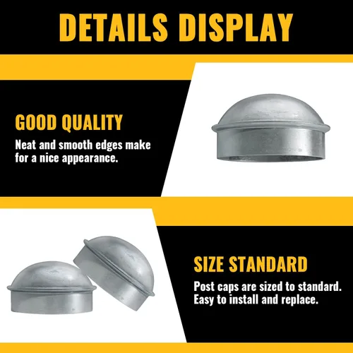 Miniatura 6 de VIVIDA Tapas de poste de enlace de cadena de 4 pulgadas, tapas de poste de valla galvanizadas, para tubo de 4 pulgadas de diámetro exterior, piezas