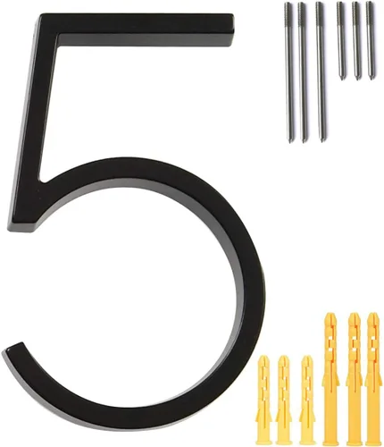Miniatura 15 de Número de casa flotante de 5'', números de casa modernos - aleación de zinc, número de dirección de casa con exquisito proceso de dibujo - dorado