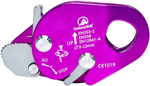 Cuerda de escalada para frenar y frenar, cuerda de agarre, engranaje de pico para montañismo, diámetro adecuado, cuerda de 0.354-0.512 in (morado)