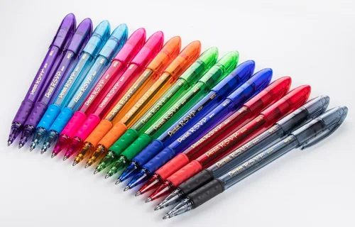 Miniatura 2 de Pentel Rsvp - Bolígrafos de punta media, 0.039 in, 8 colores surtidos con agarre de goma sin látex para una escritura cómoda, paquete de 16
