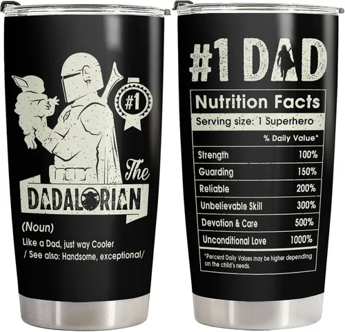 Miniatura 35 de 34HD Regalos para el Día del Padre de parte de su hija, vaso de viaje aislado de dinosaurio Dadasaurus, vaso de 20 onzas, divertido regalo de Vaso