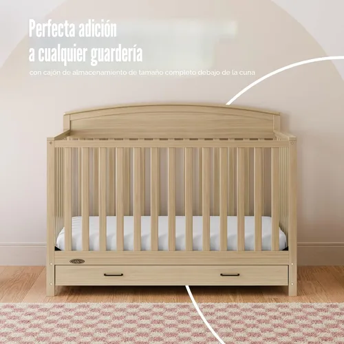 Miniatura 4 de Graco Benton - Cuna convertible 5 en 1 con cajón, certificado GREENGUARD Gold, se convierte de cuna de bebé a cama infantil, sofá cama y cama