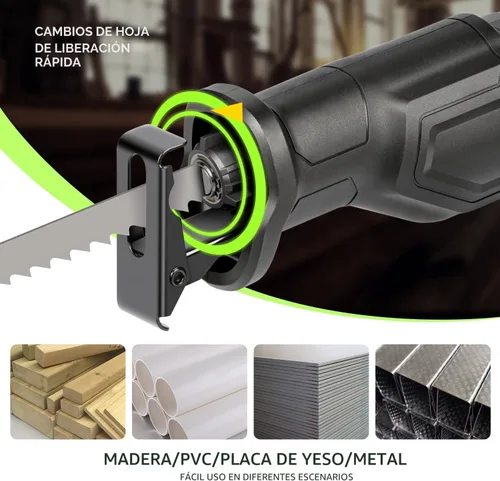 Miniatura 4 de GALAX PRO Sierra recíproca de 120 V, sierra recíproca con cable de velocidad variable de 6.0 amperios con longitud de carrera de 1-1/8 pulgadas