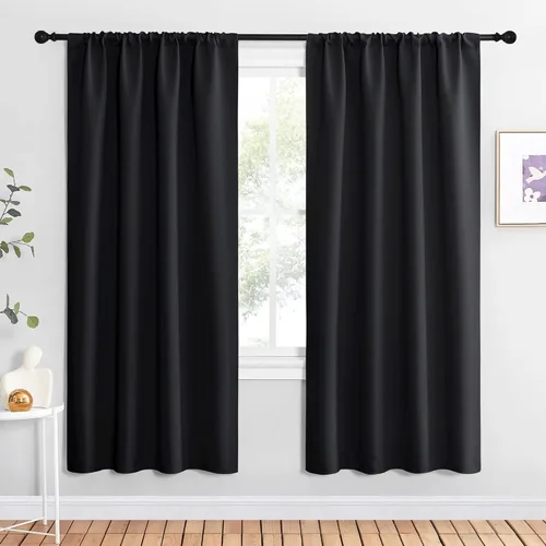 Miniatura 2 de NICETOWN 2 paneles de 42 x 72 pulgadas de largo, cortinas opacas con bolsillo para barra con 4 paneles de 42 x 16 pulgadas de largo, cenefas opacas
