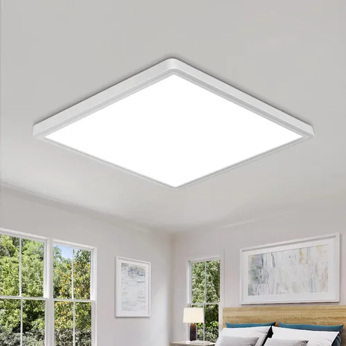 Miniatura 12 de DELIPOP Paquete de 6 luces LED empotrables cuadradas de 4.72 pulgadas, 6500 K ultra delgada sin marco, luz de techo de panel delgado de 20 W