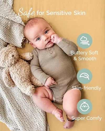 Miniatura 5 de Sábanas bajeras de moisés compatibles con 4moms Breeze Plus modelo 1045, suaves y sedosas, sábanas elásticas de alta calidad, naranja quemado